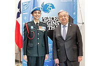 Major Abhilasha Barak Of India To Receive 2025 UN Military Gender Advocate of the Year Award | Photo: PTI : Major Radhika Sen conferred with UN Gender Advocate award